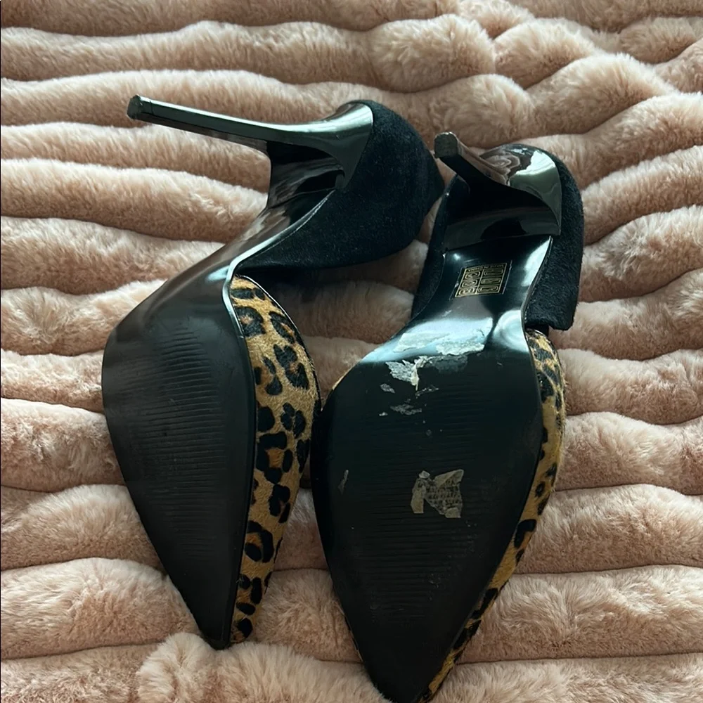Steve Madden Brown and Black Heels with Leopard Print - Picture 3 of 4
